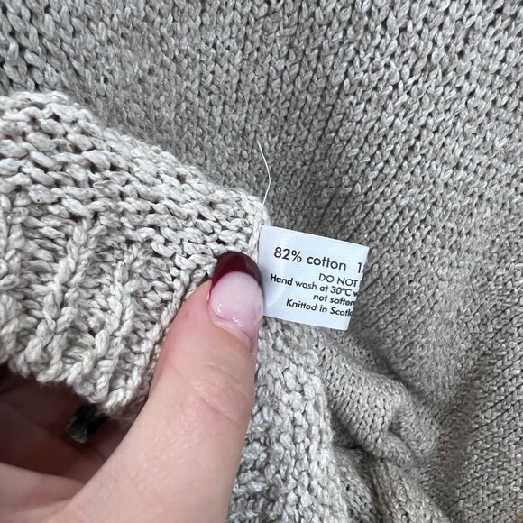 eskandar Beige Knit Cotton Pullover Sweater one size - Picture 7 of 8